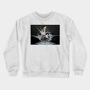 Commercial Guitar Art With Water Splashing Crewneck Sweatshirt